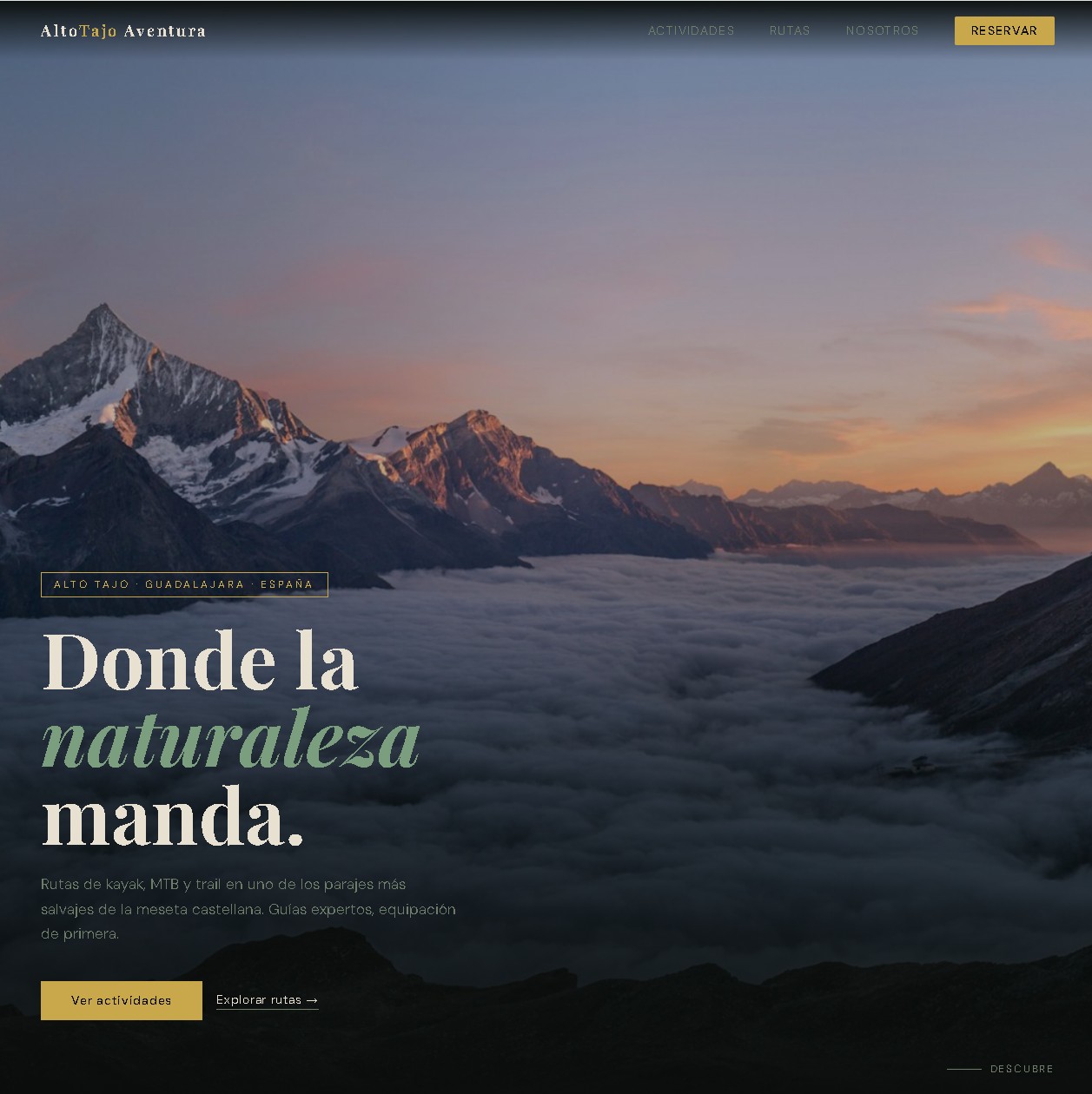 Alto Tajo Aventura — landing page