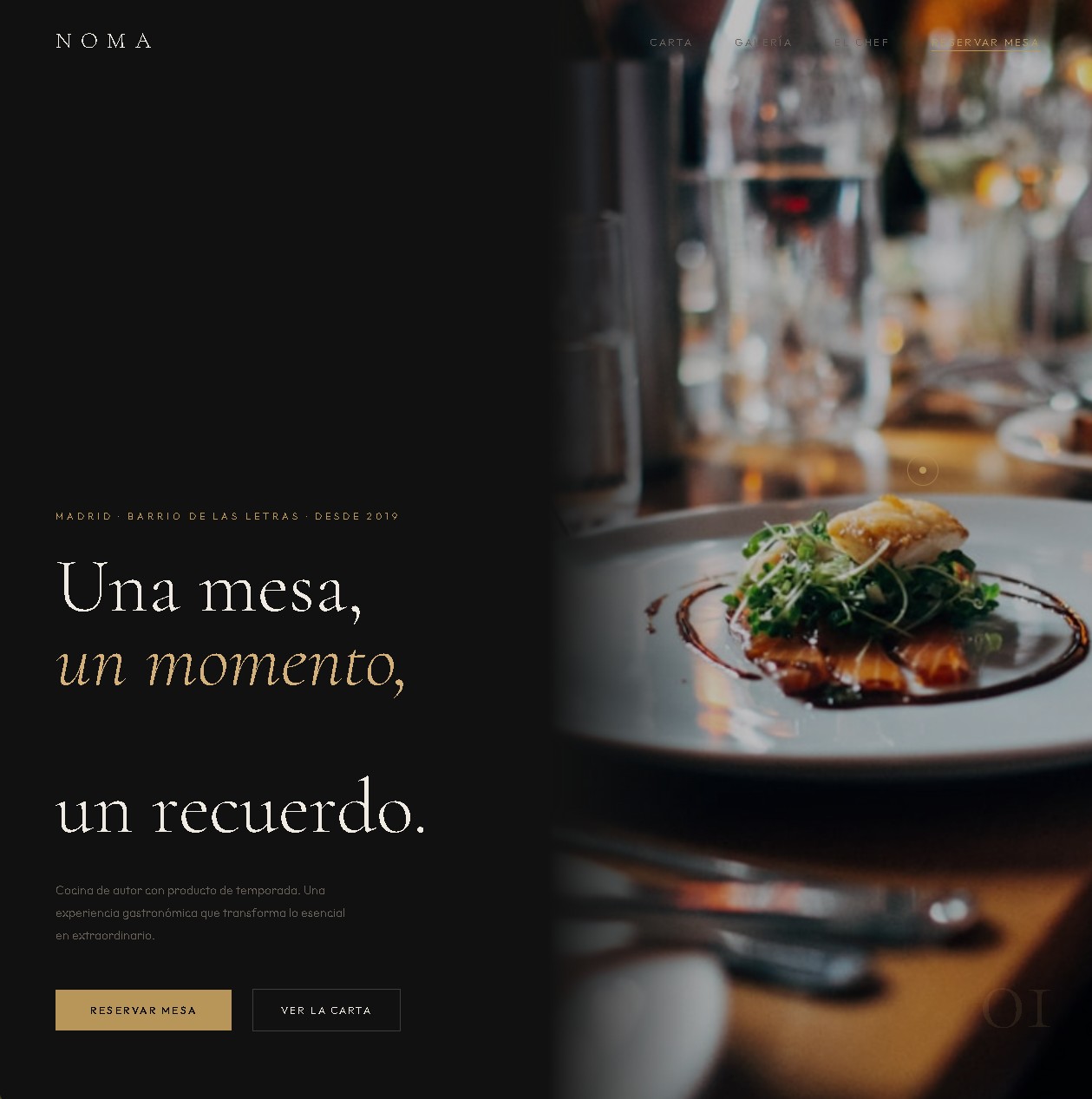 Restaurante Noma — landing page